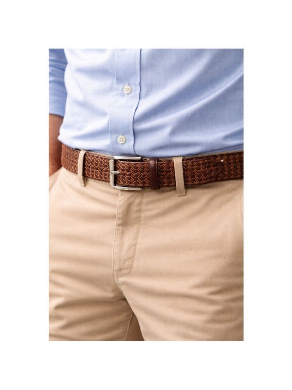Torino Brown & Tan Braided Belt SIZE 42